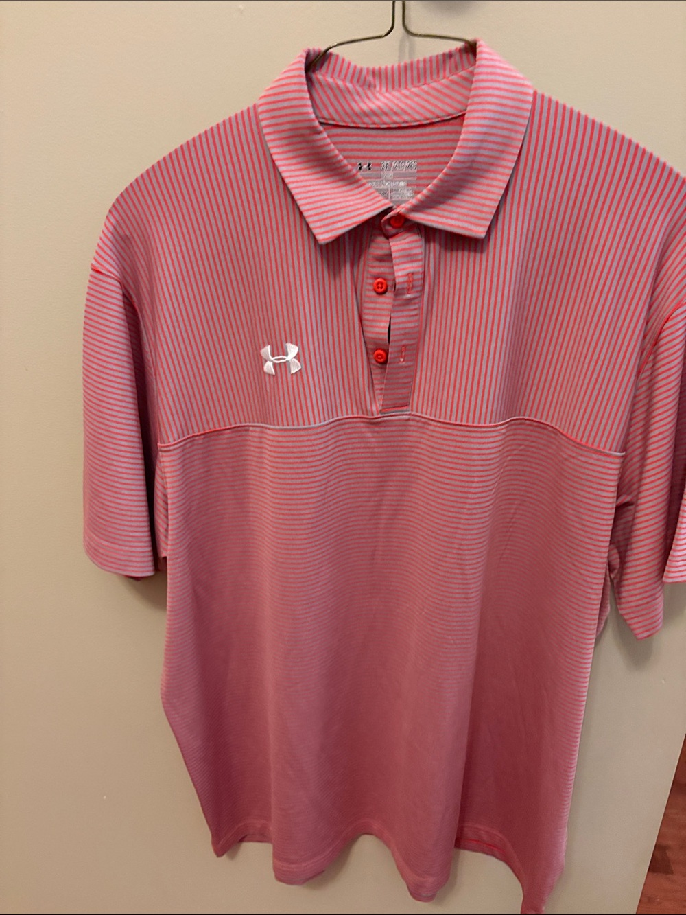 Under Armour Men’s Red Striped Performance Polo